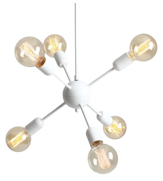 Bílé závěsné světlo pro 6 žárovek Custom Form Vanwerk Ball