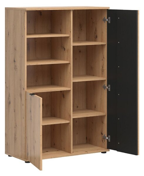 Regál Vabres REG2D, dub artisan/černá