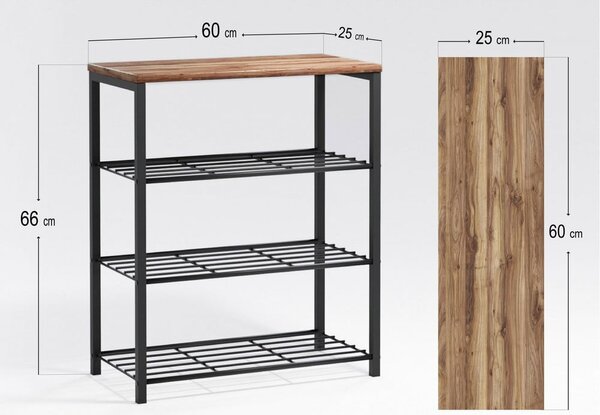 Černý kovový botník Layk – Kalune Design