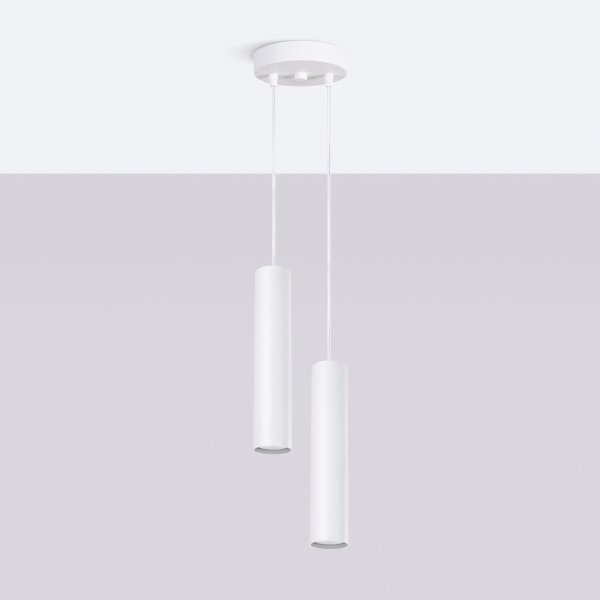 Sollux SL.1868 - Lustr na lanku LAGOS 2xGU10/10W/230V bílá