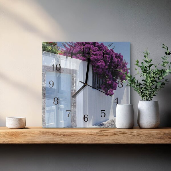 Skleněné hodiny na stěnu Domácí květiny zskc-30x30-00174547