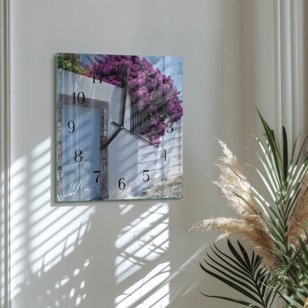 Skleněné hodiny na stěnu Domácí květiny zskc-30x30-00174547