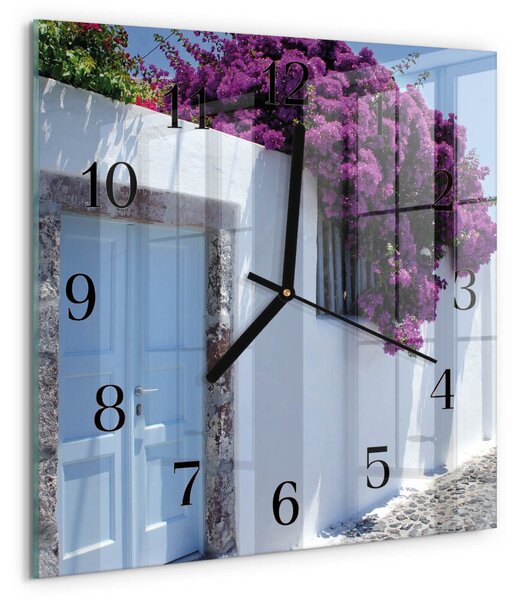 Skleněné hodiny na stěnu Domácí květiny zskc-30x30-00174547