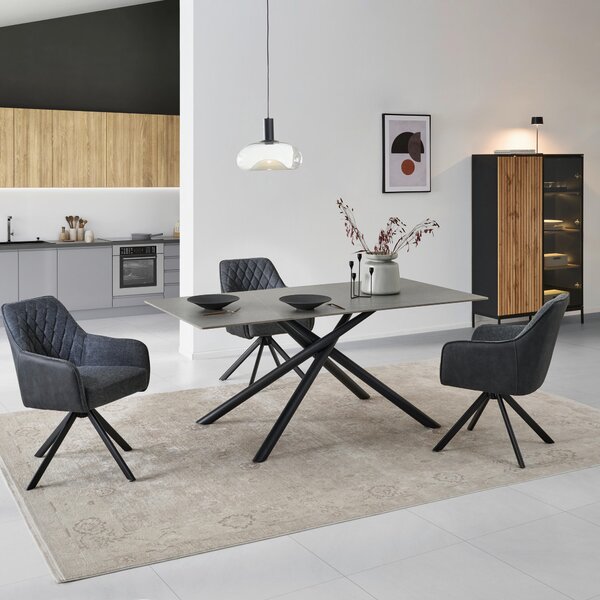 JÍDELNÍ STŮL, šedá, 180/90/76 cm P & B - Jídelní stoly, Online Only