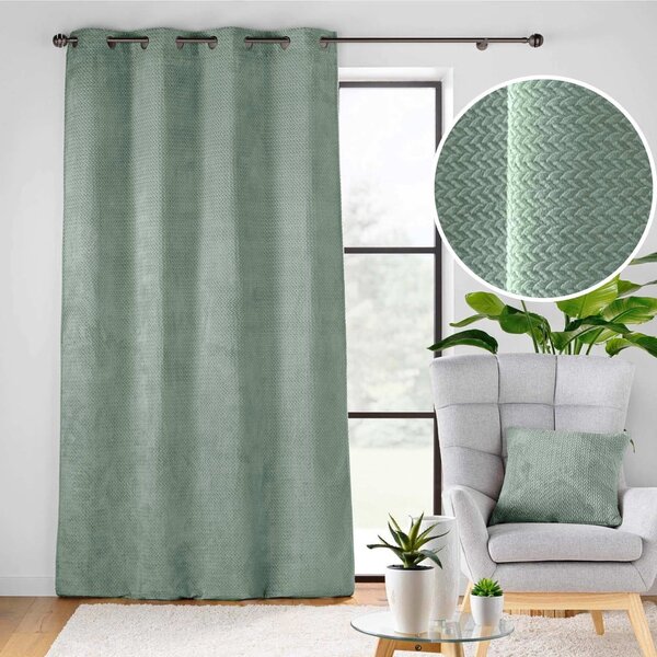 Zelený závěs z mikroflanelu 140x240 cm Flanela – douceur d'intérieur