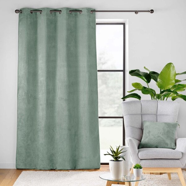 Zelený závěs z mikroflanelu 140x240 cm Flanela – douceur d'intérieur