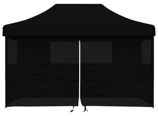 Skládací party stan pop-up se 4 bočními stěnami černý
