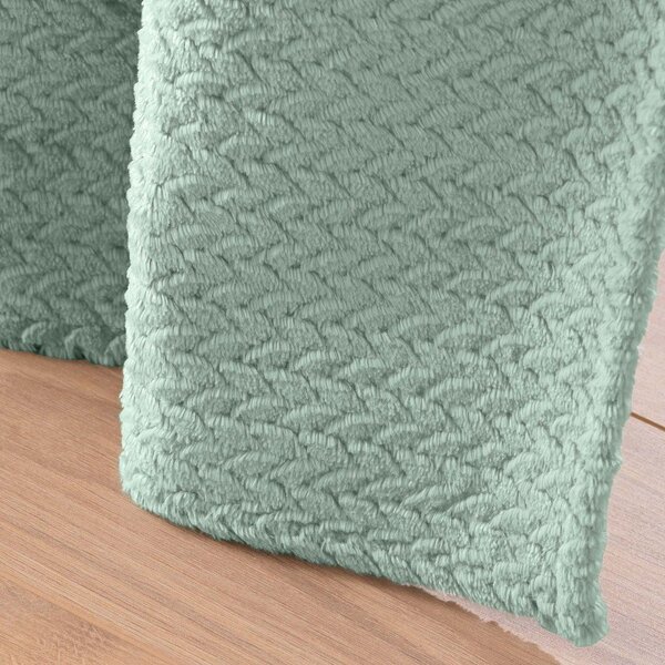 Zelený závěs z mikroflanelu 140x240 cm Flanela – douceur d'intérieur