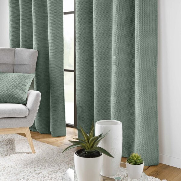 Zelený závěs z mikroflanelu 140x240 cm Flanela – douceur d'intérieur