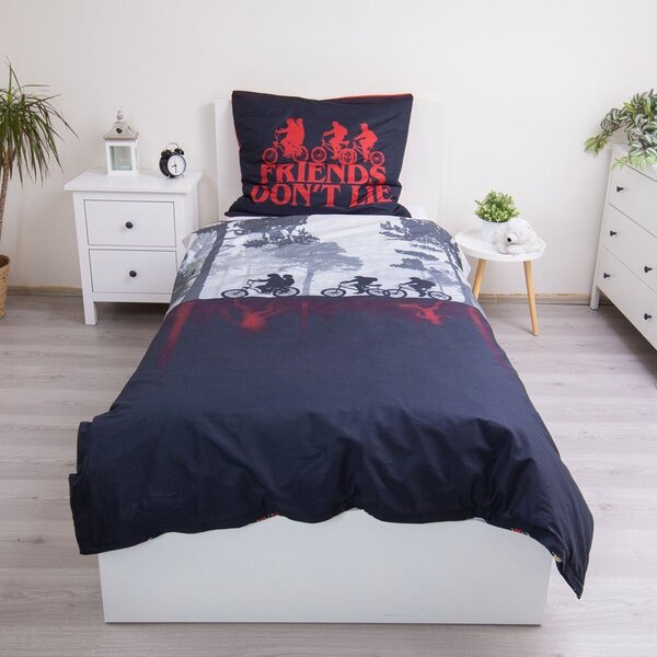 Bavlněné dětské povlečení na jednolůžko 140x200 cm Stranger Things "Upside Down" – Jerry Fabrics