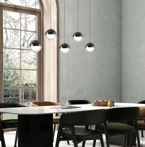 LED Lustr na lanku ZIREA LED/30W/230V černá