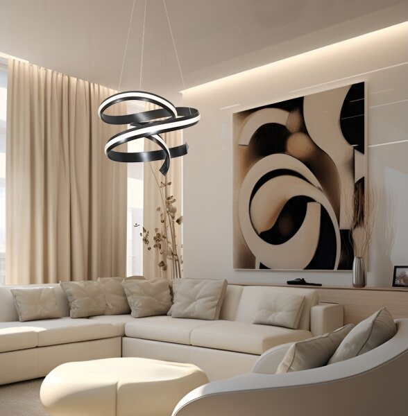 LED Lustr na lanku AREZIA LED/62W/230V černá
