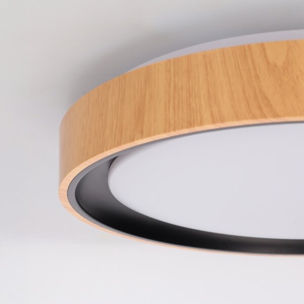 Brilagi - LED Stmív. strop. svítidlo FLOCO LED/48W/230V pr. 40 cm dřevo/černá+DO