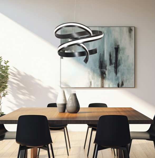 LED Lustr na lanku AREZIA LED/62W/230V černá