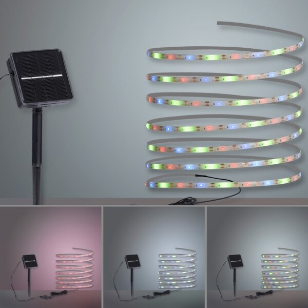 JUST LIGHT. 19971-18 - LED RGB Solární pásek TEANIA LED//3,7V 5 m 1200 mAh IP44