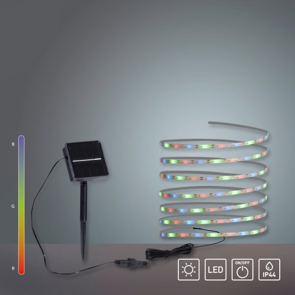JUST LIGHT. 19971-18 - LED RGB Solární pásek TEANIA LED//3,7V 5 m 1200 mAh IP44