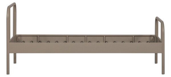 Béžová kovová jednolůžková postel s roštem 90x200 cm Mata – WOOOD