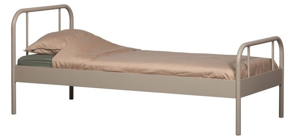 Béžová kovová jednolůžková postel s roštem 90x200 cm Mata – WOOOD