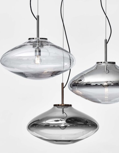 Bomma Luxusní závěsné svítidlo Disc ⌀ 55 cm Barva skla: Stříbrná, Barva montury: Stříbrná