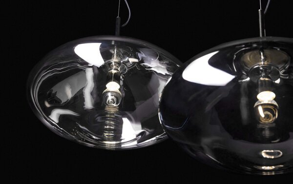 Bomma Luxusní závěsné svítidlo Disc ⌀ 55 cm Barva skla: Stříbrná, Barva montury: Stříbrná