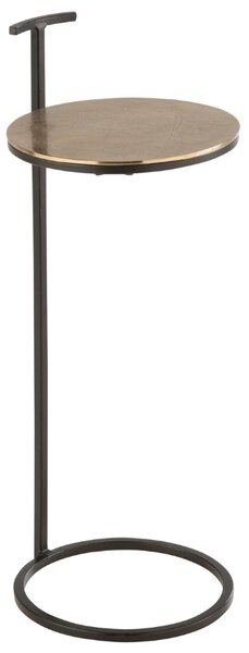 Černo-zlatý kovový odkládací stolek J-line Tinoli 25 cm