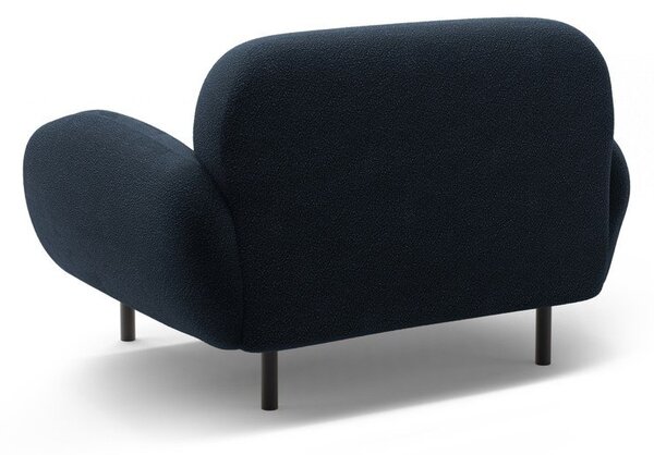 Tmavě modré křeslo z textilie bouclé Poppy – Micadoni