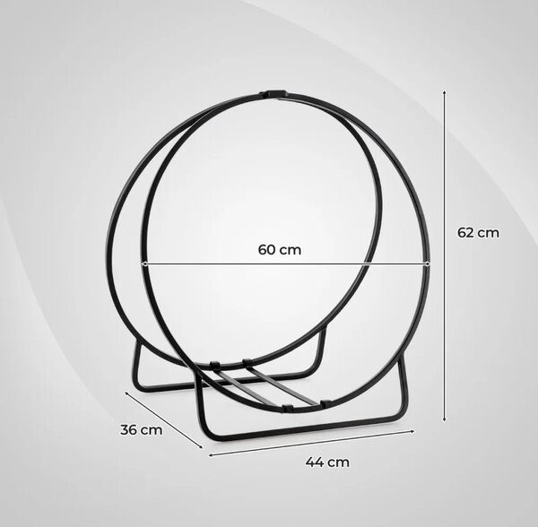 Stojan na dřevo ke krbu kovový kulatý, 60 cm HV10520DK