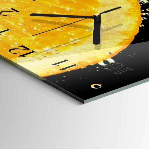 Skleněné hodiny na stěnu Citronová zskc-30x30-00174670