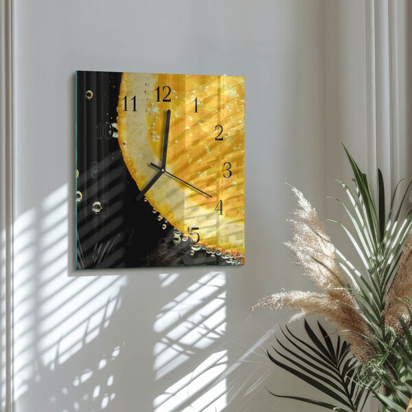 Skleněné hodiny na stěnu Citronová zskc-30x30-00174670