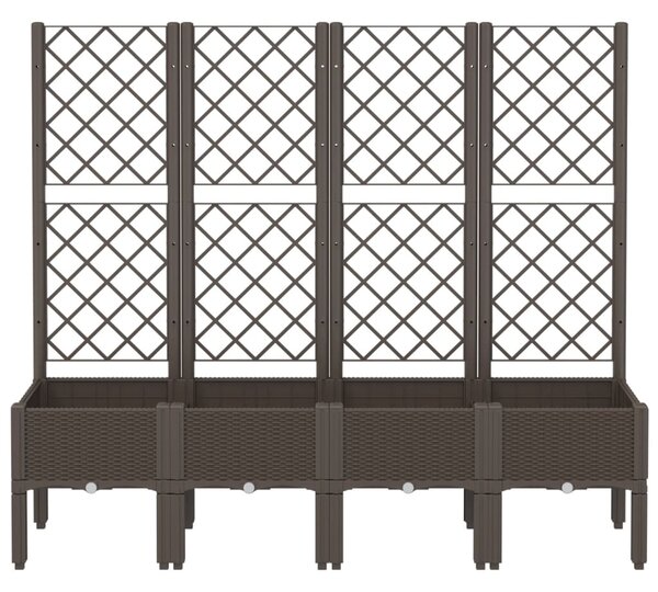 Zahradní truhlík s treláží hnědý 160 x 40 x 142 cm PP