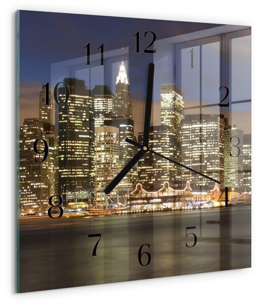 Skleněné hodiny na stěnu Horizont zskc-30x30-00174754