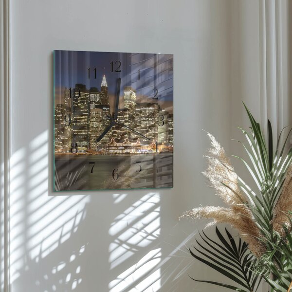 Skleněné hodiny na stěnu Horizont zskc-30x30-00174754