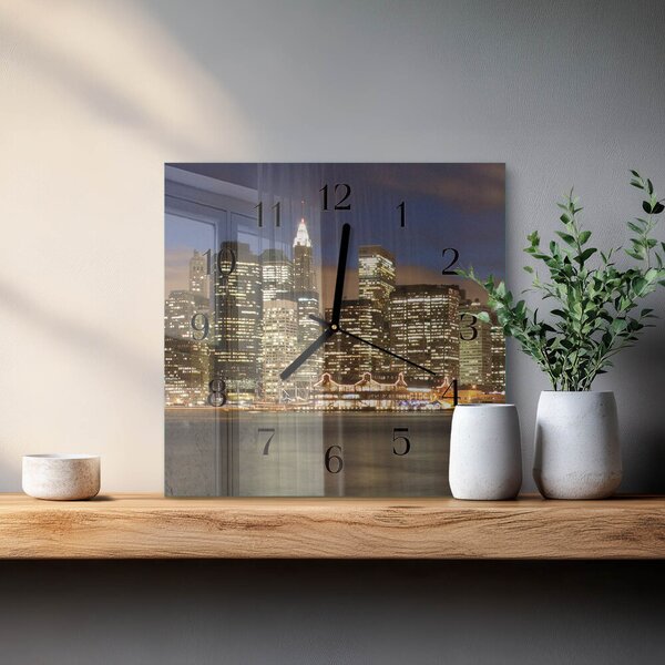 Skleněné hodiny na stěnu Horizont zskc-30x30-00174754