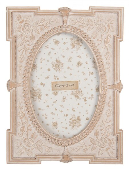 Růžový art deco fotorámeček s růžemi Rosalinka – 15x2x21 cm na fotografii 10x15 cm