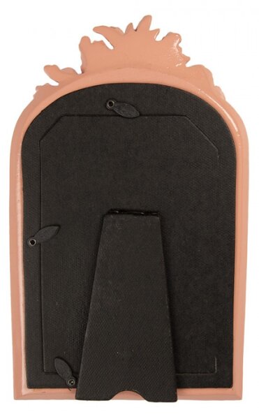Béžový fotorámeček s oranžovým okrajem a aplikací Thiery – 14x3x23 cm na fotografii 10x15 cm