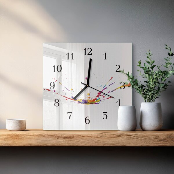 Skleněné hodiny na stěnu Skvrny zskc-30x30-00174791