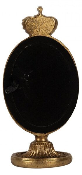 Oválný fotorámeček s korunou na stojanu Liviana – 9x6x17 cm