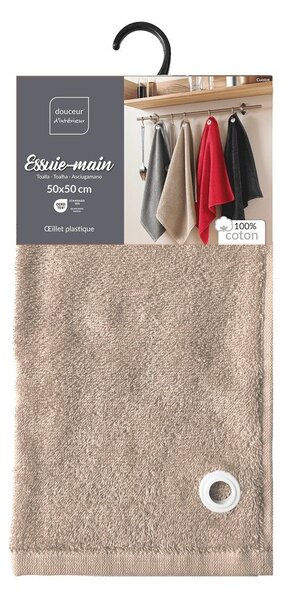 Béžový froté bavlněný ručník 50x50 cm Cuistot – douceur d'intérieur