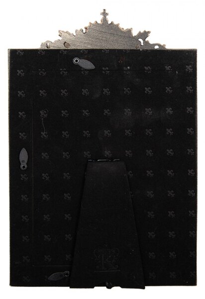 Stříbrný fotorámeček s korunou a zrcadly Narc – 17x2x26 cm na fotografii 13x18 cm