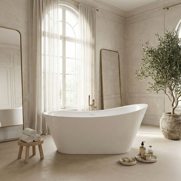 Rea Lusso Slim, volně stojící vana 170×74 cm, bílá, REA-W0504