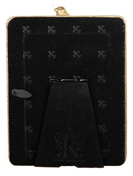 Zlatý fotorámeček s ptáčkem Opeentak – 9x2x12 cm na fotografii 6x9 cm