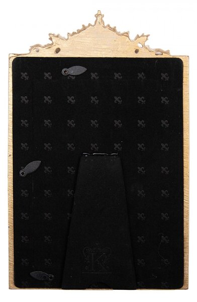 Béžový fotorámeček s korunou a zrcadly Narc – 15x2x23 cm na fotografii 10x15 cm