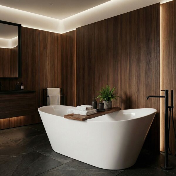 Rea Lusso Slim, volně stojící vana 170×74 cm, bílá, REA-W0504