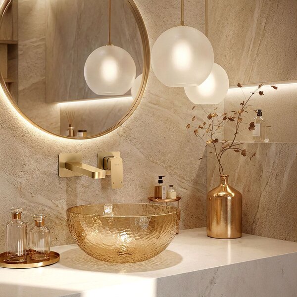Podomítková vanová baterie REA Arlo Brush Gold