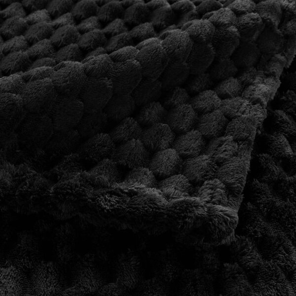 Černá deka z mikroflanelu 125x150 cm Mini Frosty – douceur d'intérieur