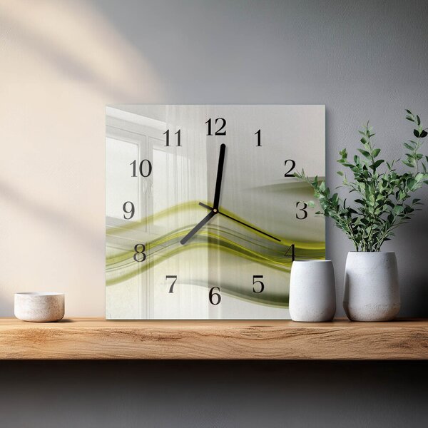 Skleněné hodiny na stěnu Abstraktní čáry zskc-30x30-00174805