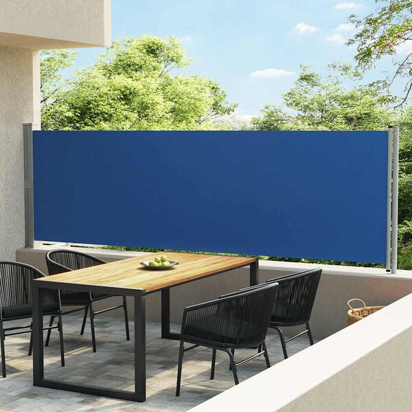 Zatahovací boční markýza 140 x 600 cm modrá