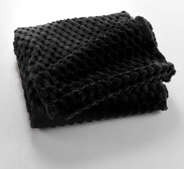 Černá deka z mikroflanelu 125x150 cm Mini Frosty – douceur d'intérieur