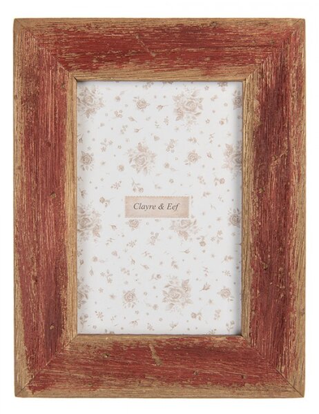 Hnědooranžový dřevěný fotorámeček s patinou Émiwil – 16x2x21 cm na fotografii 10x15 cm