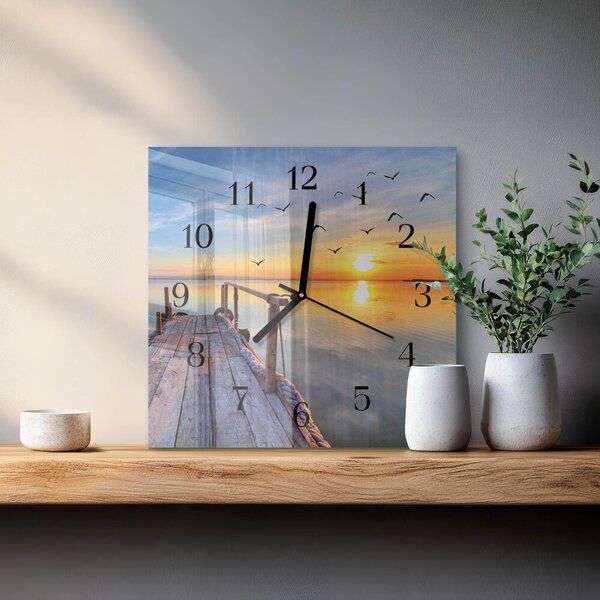 Skleněné hodiny na stěnu Molo zskc-30x30-00174823
